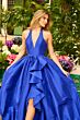 Ava Presley 47146 Halter Neck Bubble Hem Ruffle Slit Dress