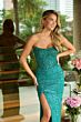 Ava Presley 47156 High Slit Scoop Neck Sequin Dress