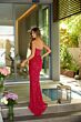 Ava Presley 47159 Scallop Neck Beaded High Slit Dress