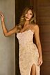 Ava Presley 47159 Scallop Neck Beaded High Slit Dress