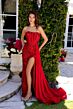 Ava Presley 28291 Side Drape Strapless Dress