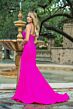 Ava Presley 28581 Organza Overskirt Plunging Neck Dress