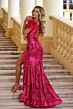 Ava Presley 38892 Cutaway Slit Feather Strap Dress