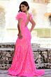 Ava Presley 38892 Cutaway Slit Feather Strap Dress