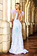 Ava Presley 38892 Cutaway Slit Feather Strap Dress
