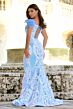 Ava Presley 38892 Cutaway Slit Feather Strap Dress