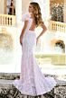 Ava Presley 38892 Cutaway Slit Feather Strap Dress