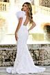 Ava Presley 38892 Cutaway Slit Feather Strap Dress