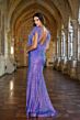 Ava Presley 38896 Feather Neckline Sheer Sides Dress