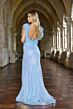 Ava Presley 38896 Feather Neckline Sheer Sides Dress