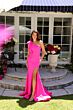 Ava Presley 38908 Asymmetric Neck Ruffle Strap Dress