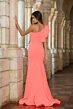 Ava Presley 38908 Asymmetric Neck Ruffle Strap Dress