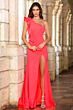 Ava Presley 38908 Asymmetric Neck Ruffle Strap Dress