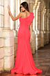 Ava Presley 38908 Asymmetric Neck Ruffle Strap Dress