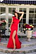 Ava Presley 38908 Asymmetric Neck Ruffle Strap Dress