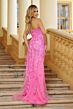 Ava Presley 38924 Sweetheart Neck Feather Slit Dress