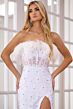 Ava Presley 39231 Strapless Feather Neck Dress