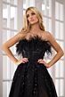 Ava Presley 39232 Strapless Feather Neck Dress