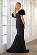 Ava Presley 39279 Feather Sleeve Beaded Bodice Dress