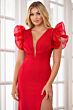 Ava Presley 39307 Ruffle Sleeve V-Neck Dress