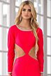 Ava Presley 39308 Cutout Back Long Sleeve Dress