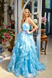 Ava Presley 39555 Ruffle Skirt Strapless Dress