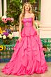Ava Presley 29133 Strapless Scoop Neck Ruffle Skirt Dress