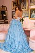 Ava Presley 29133 Strapless Scoop Neck Ruffle Skirt Dress