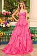 Ava Presley 29133 Strapless Scoop Neck Ruffle Skirt Dress