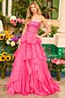Ava Presley 29133 Strapless Scoop Neck Ruffle Skirt Dress