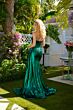 Ava Presley 29261 Basque Waist Side Streamer Metallic Dress