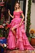 Ava Presley 29544 Cold-Shoulder Organza Ruffle Dress