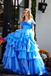 Ava Presley 29544 Cold-Shoulder Organza Ruffle Dress