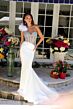 Ava Presley 39558 Ruffle Shoulder Sheer Embellished Bodice Dress