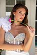 Ava Presley 39558 Ruffle Shoulder Sheer Embellished Bodice Dress
