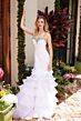 Ava Presley 39566 Ruffle Mermaid Skirt Beaded Neck Dress