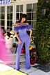 Ava Presley 39574 Off The Shoulder Ruffle Neck Slim-Flare Jumpsuit