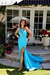 Ava Presley 40014 Beaded Slit Asymmetric Neck Cutout Dress