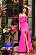 Ava Presley 40020 Ruffle Bodice High Slit Dress
