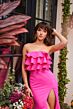 Ava Presley 40020 Ruffle Bodice High Slit Dress