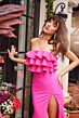 Ava Presley 40020 Ruffle Bodice High Slit Dress