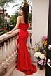 Ava Presley 40020 Ruffle Bodice High Slit Dress