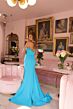 Ava Presley 40022 Pleated Bodice Beaded Off-The-Shoulder Dress