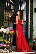 Ava Presley 40025 Side Slit Strapless Ruffle Neck Dress