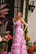Ava Presley 40026 Ruffle Hem Front Cutout Floral Dress