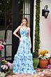Ava Presley 40026 Ruffle Hem Front Cutout Floral Dress