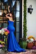 Ava Presley 40032 Drape Bodice Asymmetric Neck Strapless Dress