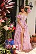 Ava Presley 40035 Ruffle Slit Rosette Sleeve Brocade Dress