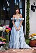Ava Presley 40035 Ruffle Slit Rosette Sleeve Brocade Dress