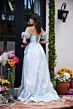 Ava Presley 40035 Ruffle Slit Rosette Sleeve Brocade Dress